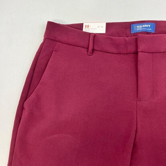 Old Navy Womens Harper Cropped Straight Leg Dress Pants Wine Sz 14 New - Picture 4 of 10